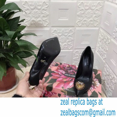 Dolce  &  Gabbana Heel 10.5cm Quilted Leather Devotion Pumps Black 2021